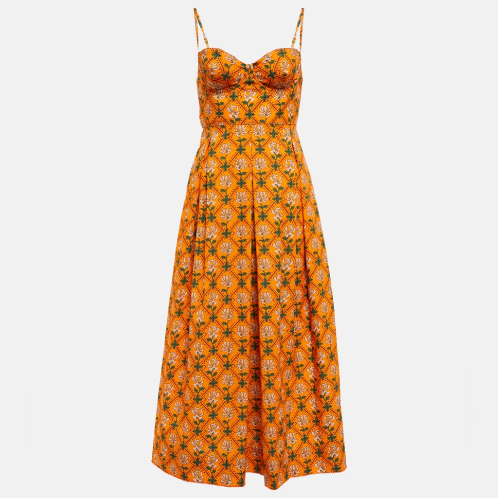 Nwt Agua Bendita Orange Floral Dress